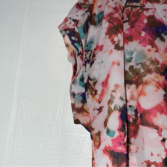a.n.a. a new approach Multicolored Blouse women’s size X-Large floral top sheer - Picture 5 of 8